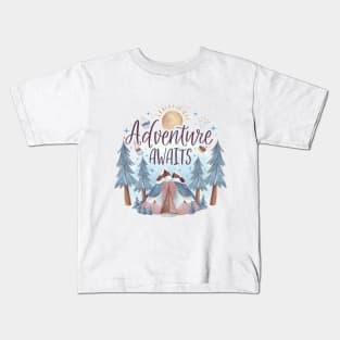 Adventure Awaits Wanderlust" - Explore, Discover, Roam Kids T-Shirt